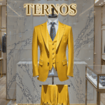 Terno Amarelo Saint Lazare gola pontuda