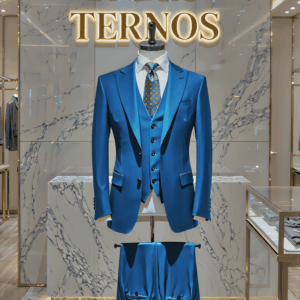 Terno Azul Royal Saint Lazare gola pontuda