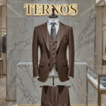 Terno Marrom Saint Lazare gola pontuda