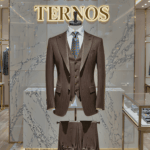 Terno Marrom Risca de giz