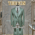 Terno Verde claro Risca de giz