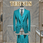 Terno Azul Caribe Saint Lazare gola pontuda