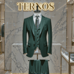 Terno Verde Escuro Saint Lazare gola pontuda