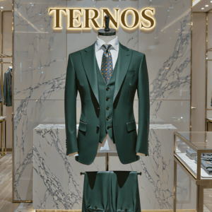 Terno Verde Escuro Saint Lazare gola pontuda